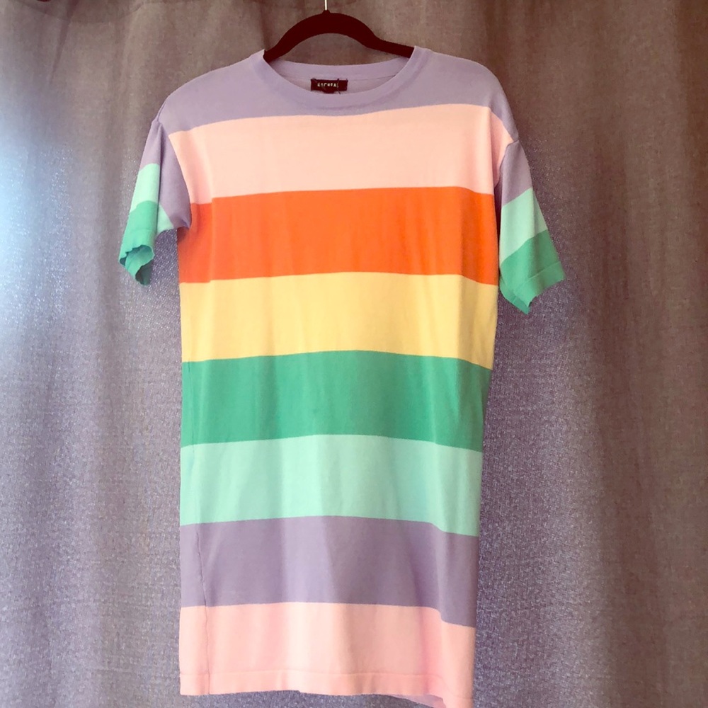 Rainbow Pastel Shirt Dress